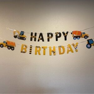 Construction Theme Happy Birthday Banner
